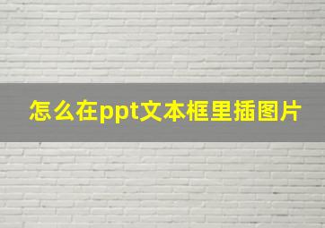 怎么在ppt文本框里插图片