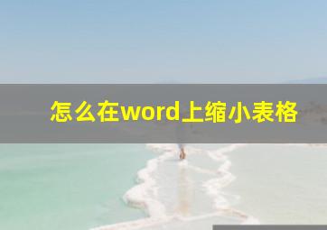 怎么在word上缩小表格