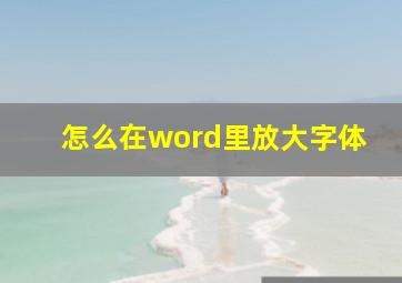 怎么在word里放大字体