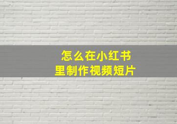 怎么在小红书里制作视频短片