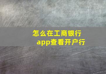 怎么在工商银行app查看开户行