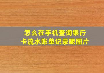 怎么在手机查询银行卡流水账单记录呢图片