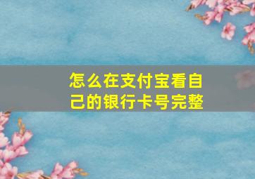 怎么在支付宝看自己的银行卡号完整