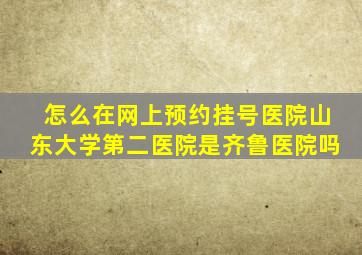 怎么在网上预约挂号医院山东大学第二医院是齐鲁医院吗