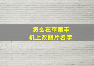 怎么在苹果手机上改图片名字