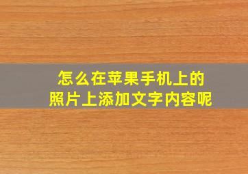 怎么在苹果手机上的照片上添加文字内容呢