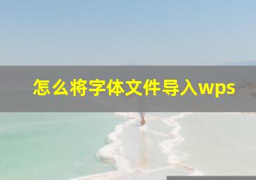 怎么将字体文件导入wps