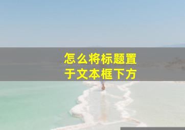 怎么将标题置于文本框下方