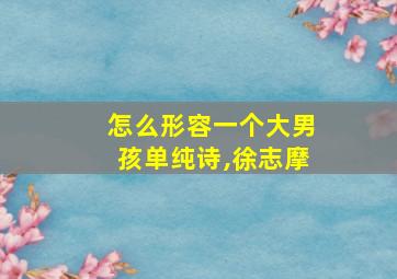 怎么形容一个大男孩单纯诗,徐志摩