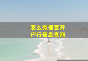 怎么微信查开户行信息查询