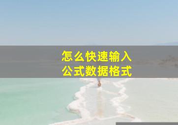 怎么快速输入公式数据格式