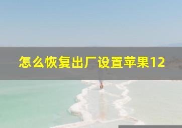 怎么恢复出厂设置苹果12