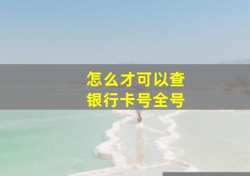 怎么才可以查银行卡号全号