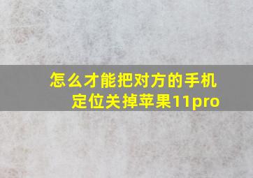 怎么才能把对方的手机定位关掉苹果11pro