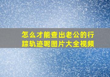 怎么才能查出老公的行踪轨迹呢图片大全视频