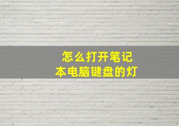 怎么打开笔记本电脑键盘的灯