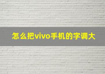 怎么把vivo手机的字调大