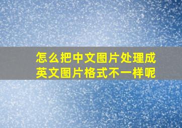 怎么把中文图片处理成英文图片格式不一样呢