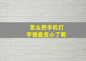 怎么把手机打字键盘变小了呢