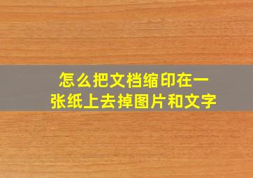 怎么把文档缩印在一张纸上去掉图片和文字