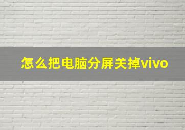 怎么把电脑分屏关掉vivo