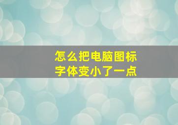 怎么把电脑图标字体变小了一点