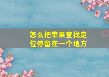 怎么把苹果查找定位停留在一个地方