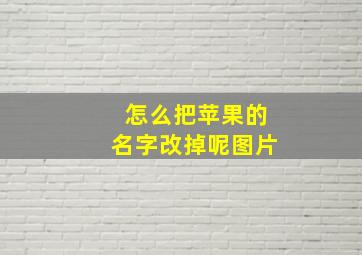 怎么把苹果的名字改掉呢图片