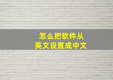 怎么把软件从英文设置成中文