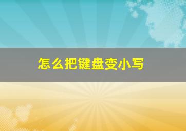 怎么把键盘变小写