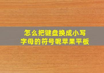 怎么把键盘换成小写字母的符号呢苹果平板