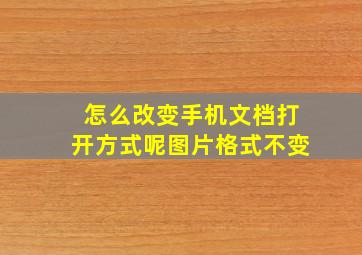 怎么改变手机文档打开方式呢图片格式不变