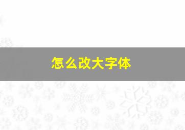 怎么改大字体