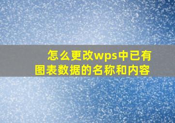 怎么更改wps中已有图表数据的名称和内容