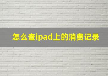 怎么查ipad上的消费记录