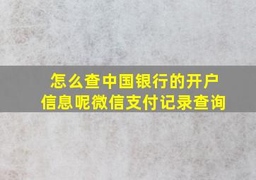 怎么查中国银行的开户信息呢微信支付记录查询