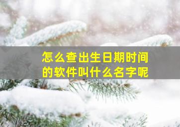 怎么查出生日期时间的软件叫什么名字呢