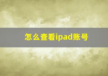 怎么查看ipad账号