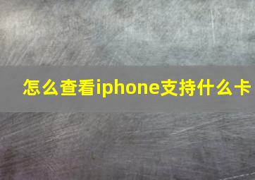 怎么查看iphone支持什么卡