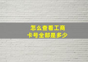 怎么查看工商卡号全部是多少