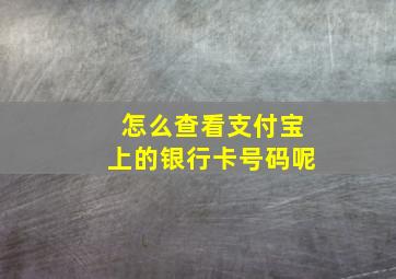 怎么查看支付宝上的银行卡号码呢