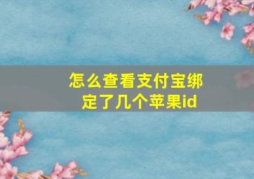 怎么查看支付宝绑定了几个苹果id