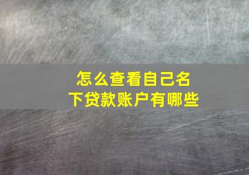 怎么查看自己名下贷款账户有哪些