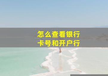 怎么查看银行卡号和开户行