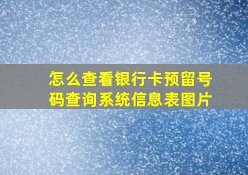 怎么查看银行卡预留号码查询系统信息表图片