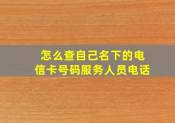 怎么查自己名下的电信卡号码服务人员电话