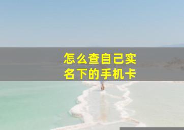 怎么查自己实名下的手机卡