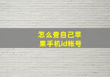 怎么查自己苹果手机id帐号