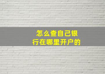 怎么查自己银行在哪里开户的