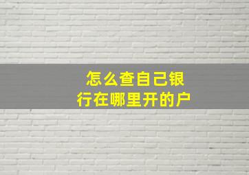 怎么查自己银行在哪里开的户